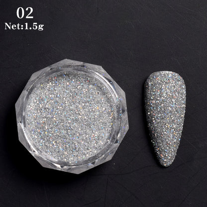 1 Box Hot Sale Holographics Nail Powder, chrome