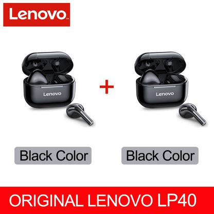 NEW Original Lenovo TWS Wireless Earphone Bluetooth 5.0 Dual Stereo MINI Reduction Bass Touch Control Long Standby 300mAH LP40