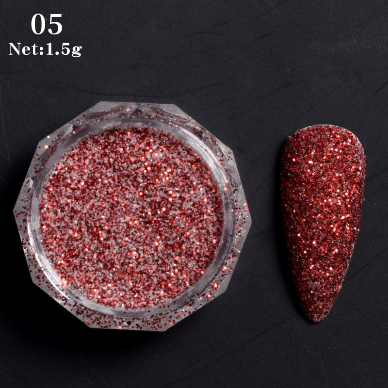 1 Box Hot Sale Holographics Nail Powder, chrome