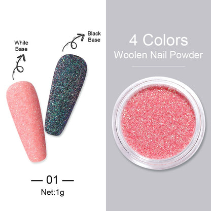 1 Box Hot Sale Holographics Nail Powder, chrome