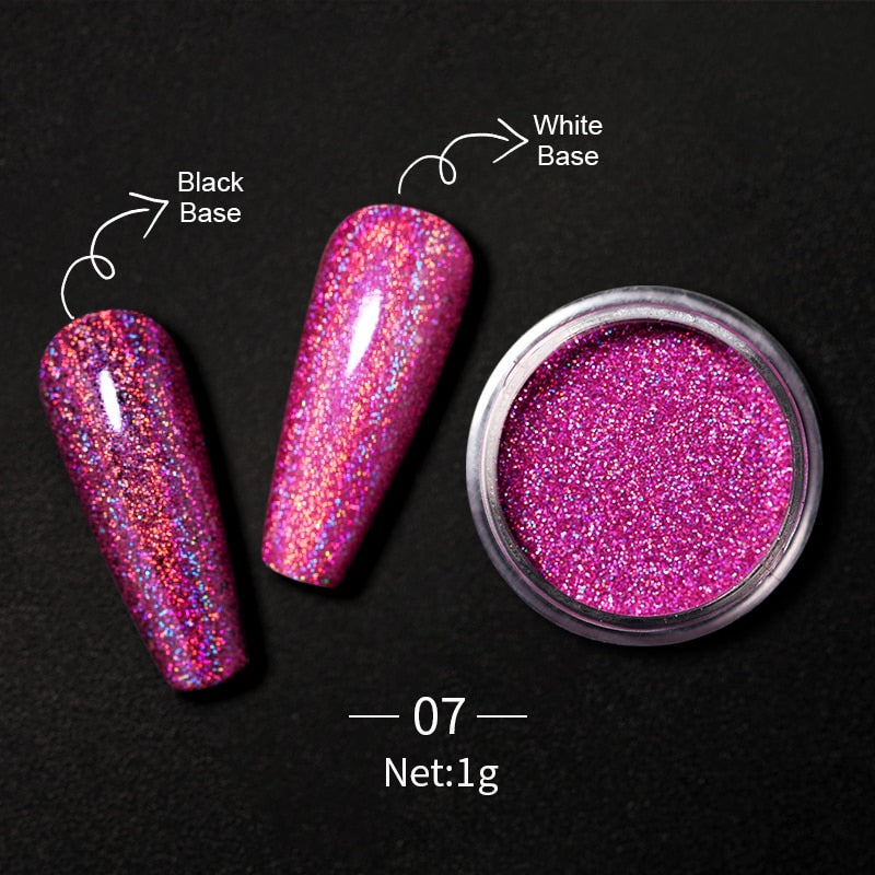 1 Box Hot Sale Holographics Nail Powder, chrome