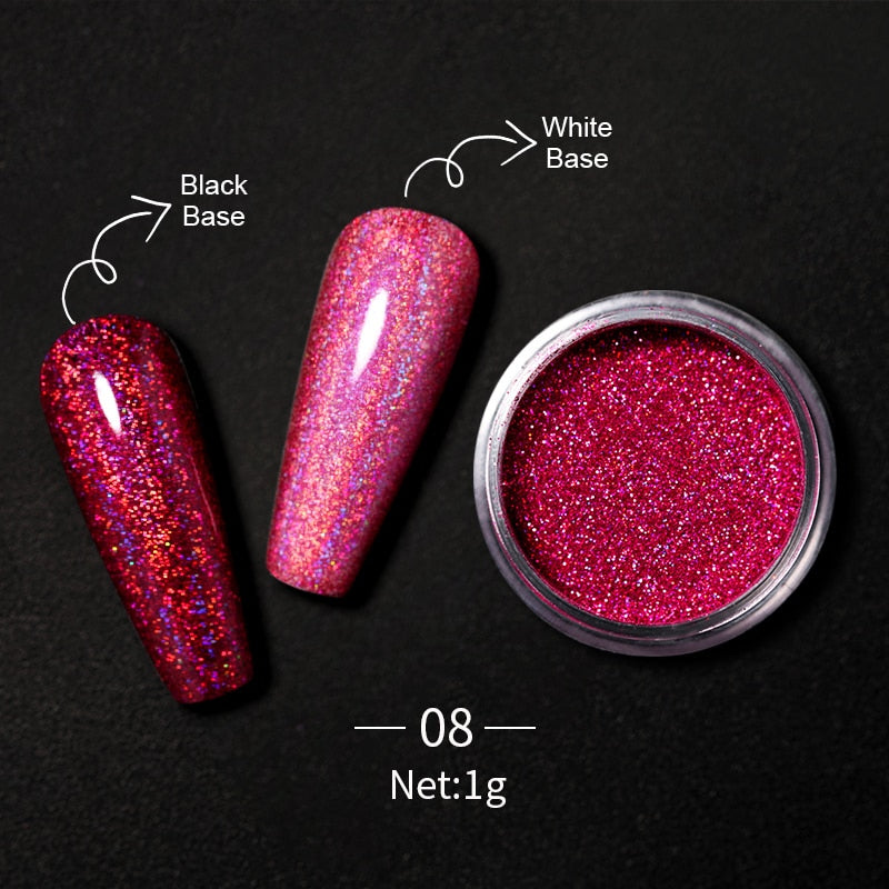 1 Box Hot Sale Holographics Nail Powder, chrome