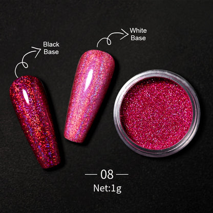1 Box Hot Sale Holographics Nail Powder, chrome