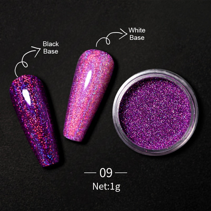 1 Box Hot Sale Holographics Nail Powder, chrome