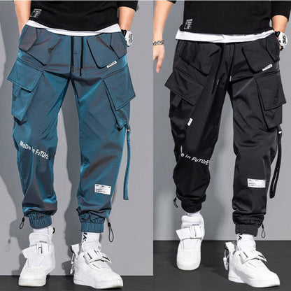 Men's Cargo Pants Fashion Hip Hop Multi-pocket Trousers Trendy Streetwear Solid Sweatpants Pantalones Casuales Para Hombre