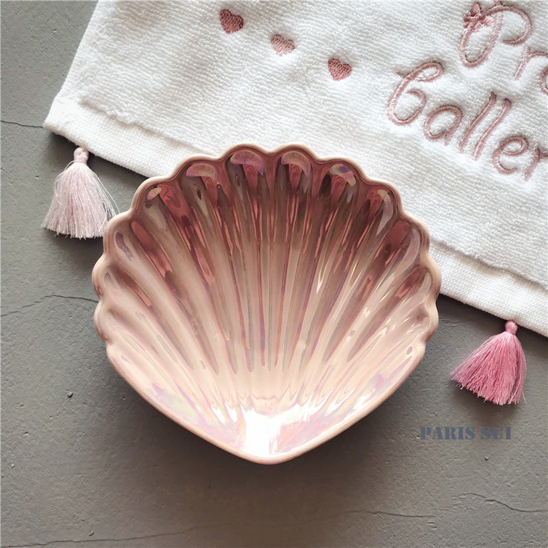 Pearlescent couple wash set shell mouthwash cup girlfriends wedding gift ceramic bathroom electric toothbrush sweet style