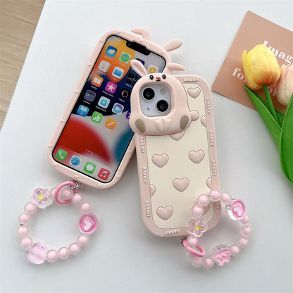 Japanese and Korean cartoon three-dimensional rabbit ears Apple 13pro/12Promax mobile phone case suitable for iPhone11 silicone case