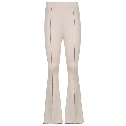 ins fashion street style women's clothing new anti-car line high waist show figure flared pants women
