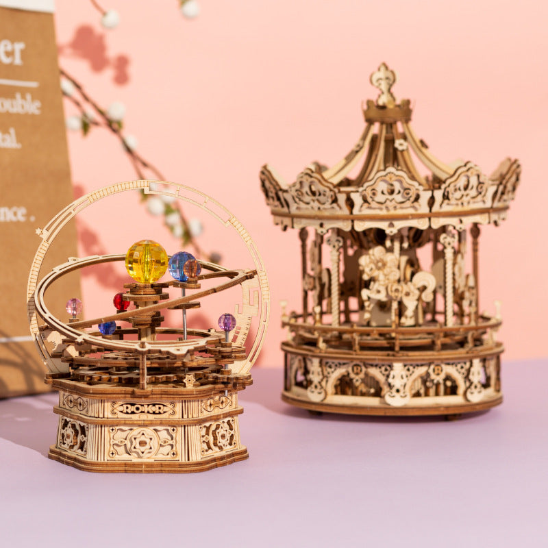 If the state, if the guest creative wood DIY handmade mechanical model star love AKM eight speakers puzzle gift