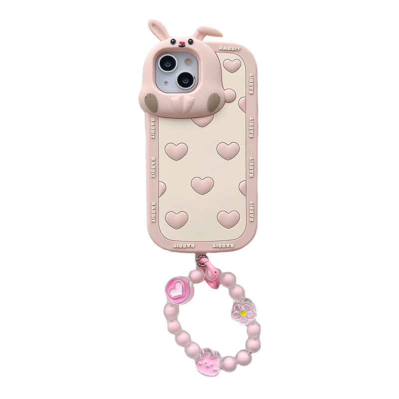 Japanese and Korean cartoon three-dimensional rabbit ears Apple 13pro/12Promax mobile phone case suitable for iPhone11 silicone case
