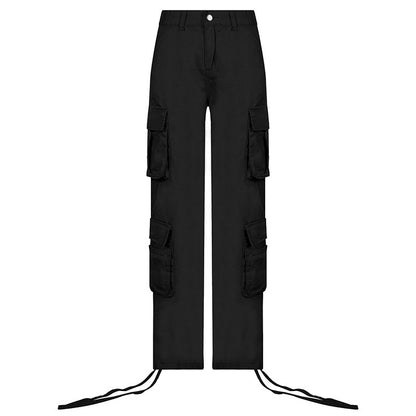 Self-built station new 2021 autumn and winter foreign trade women's street hip-hop style low-waist tooling denim trousers casual pants