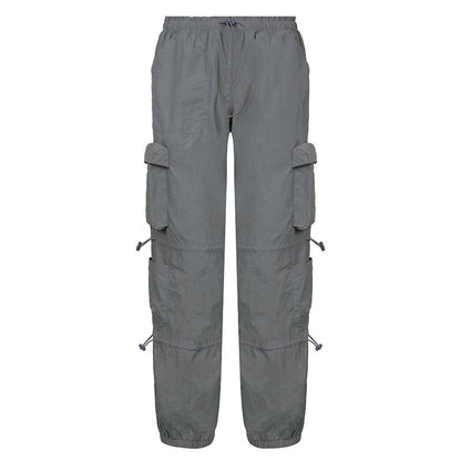 Self-built station new 2021 autumn and winter foreign trade women's street hip-hop style low-waist tooling denim trousers casual pants