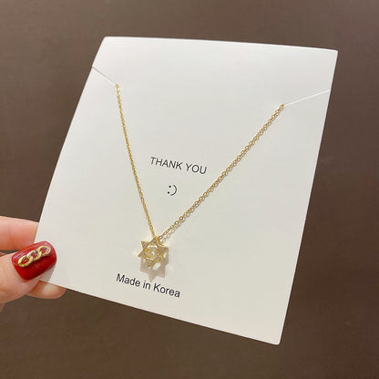 European and American retro titanium necklace female designed high-grade pearl pendant INS style wild lock bone chain jewelry