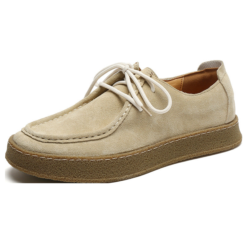 Men's shoes new trendy men's casual leather shoes Korean version trend all-match suede shoes British style leather shoes men's hair
