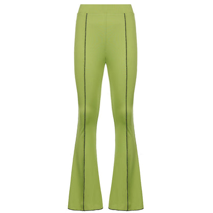 ins fashion street style women's clothing new anti-car line high waist show figure flared pants women