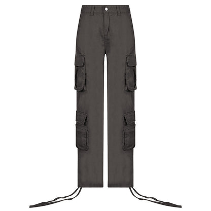 Self-built station new 2021 autumn and winter foreign trade women's street hip-hop style low-waist tooling denim trousers casual pants