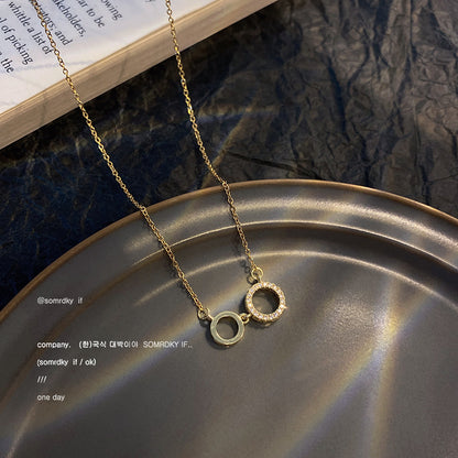 European and American retro titanium necklace female designed high-grade pearl pendant INS style wild lock bone chain jewelry