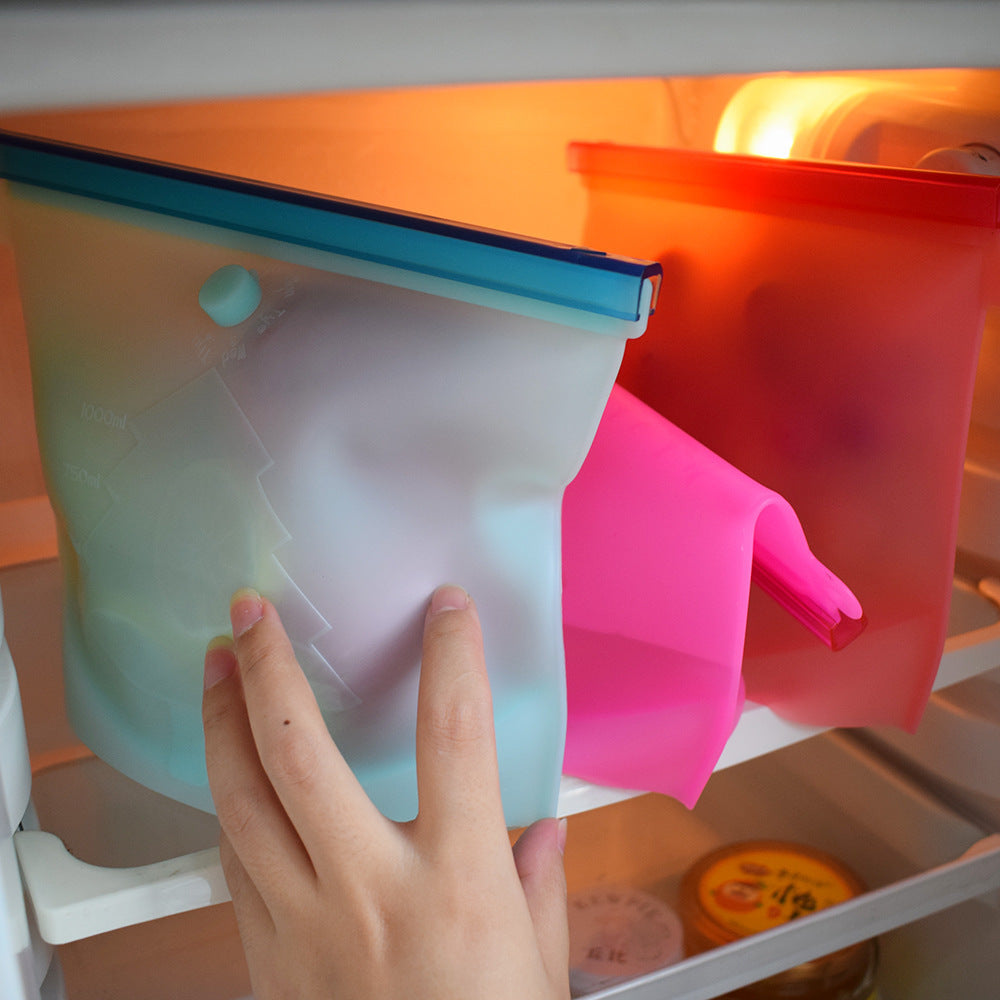 1500ml large-capacity silicone fresh-keeping bag high temperature can be refrigerator microwave creative pattern food-grade sealed bag