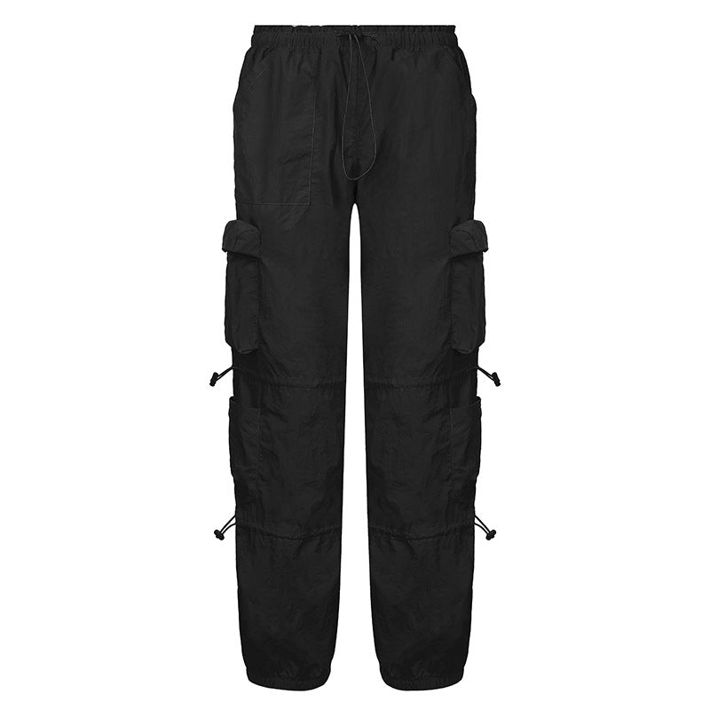 Self-built station new 2021 autumn and winter foreign trade women's street hip-hop style low-waist tooling denim trousers casual pants