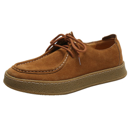 Men's shoes new trendy men's casual leather shoes Korean version trend all-match suede shoes British style leather shoes men's hair