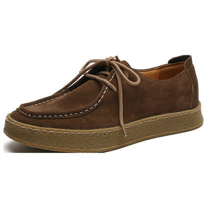 Men's shoes new trendy men's casual leather shoes Korean version trend all-match suede shoes British style leather shoes men's hair