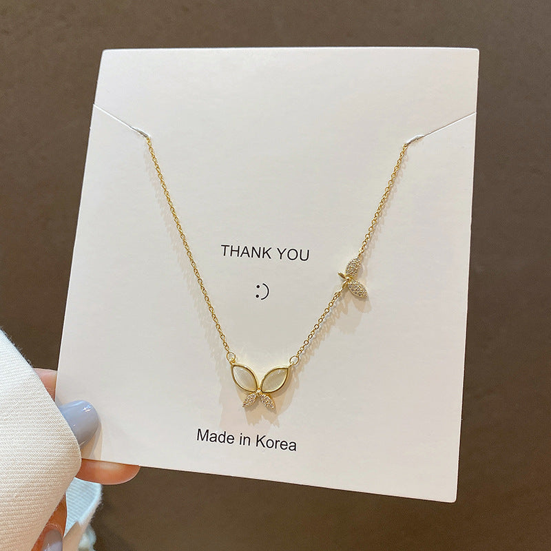 European and American retro titanium necklace female designed high-grade pearl pendant INS style wild lock bone chain jewelry