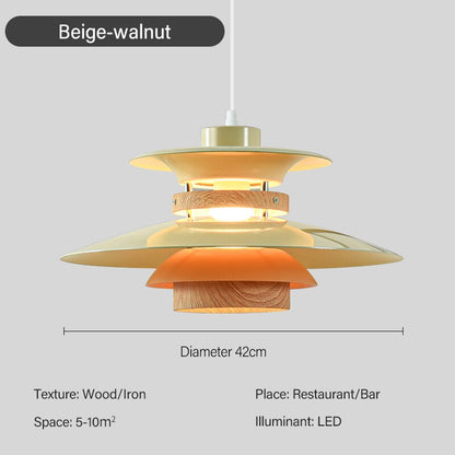 Nordic Style Metal & Wood Pendant Light - Wood Hanging Light - Ospak
