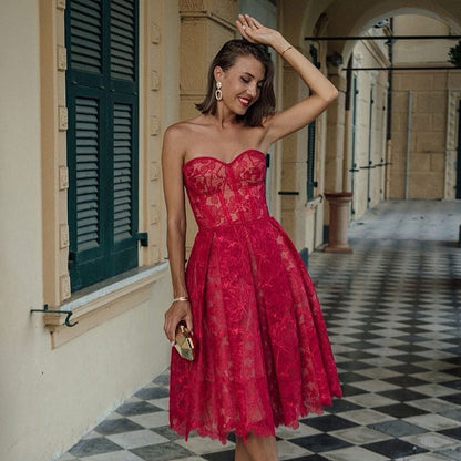Fiona Printed Lace Corset Dress
