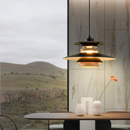 Nordic Style Metal & Wood Pendant Light - Wood Hanging Light - Ospak