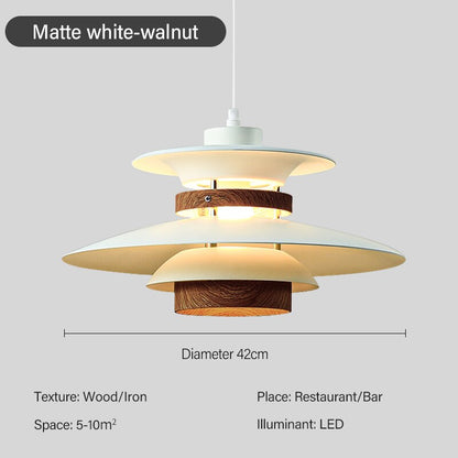 Nordic Style Metal & Wood Pendant Light - Wood Hanging Light - Ospak