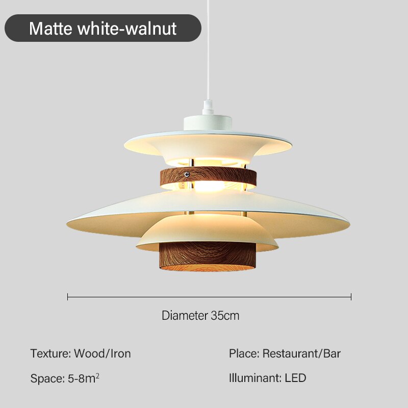 Nordic Style Metal & Wood Pendant Light - Wood Hanging Light - Ospak