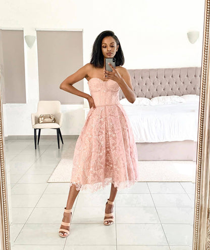 Fiona Printed Lace Corset Dress