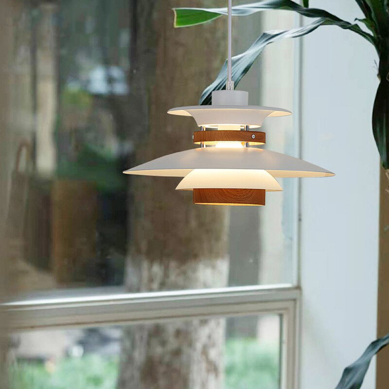 Nordic Style Metal & Wood Pendant Light - Wood Hanging Light - Ospak