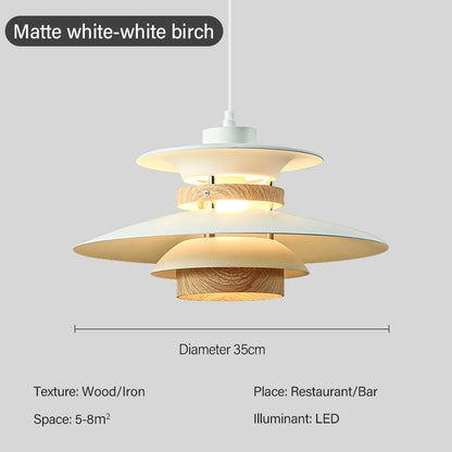 Nordic Style Metal & Wood Pendant Light - Wood Hanging Light - Ospak