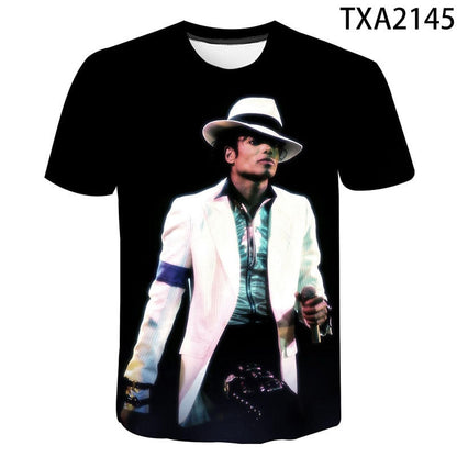 2022 klassische Michael Jackson Men'S 3d Gedruckt T-Shirt Unisex Hip Hop Streetwear Sommer Casual Top Pop Musik König Muster