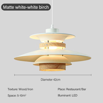 Nordic Style Metal & Wood Pendant Light - Wood Hanging Light - Ospak