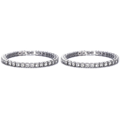 Hip hop 1row 2pcs vendendo bling cz iced out strass pulseira de zircônia cúbica pulseiras de cadeia de tênis para mulheres homens jóias