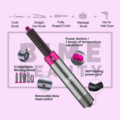 Bime 5 in 1 Hair Drying Styling Tool with Leather Storage Box