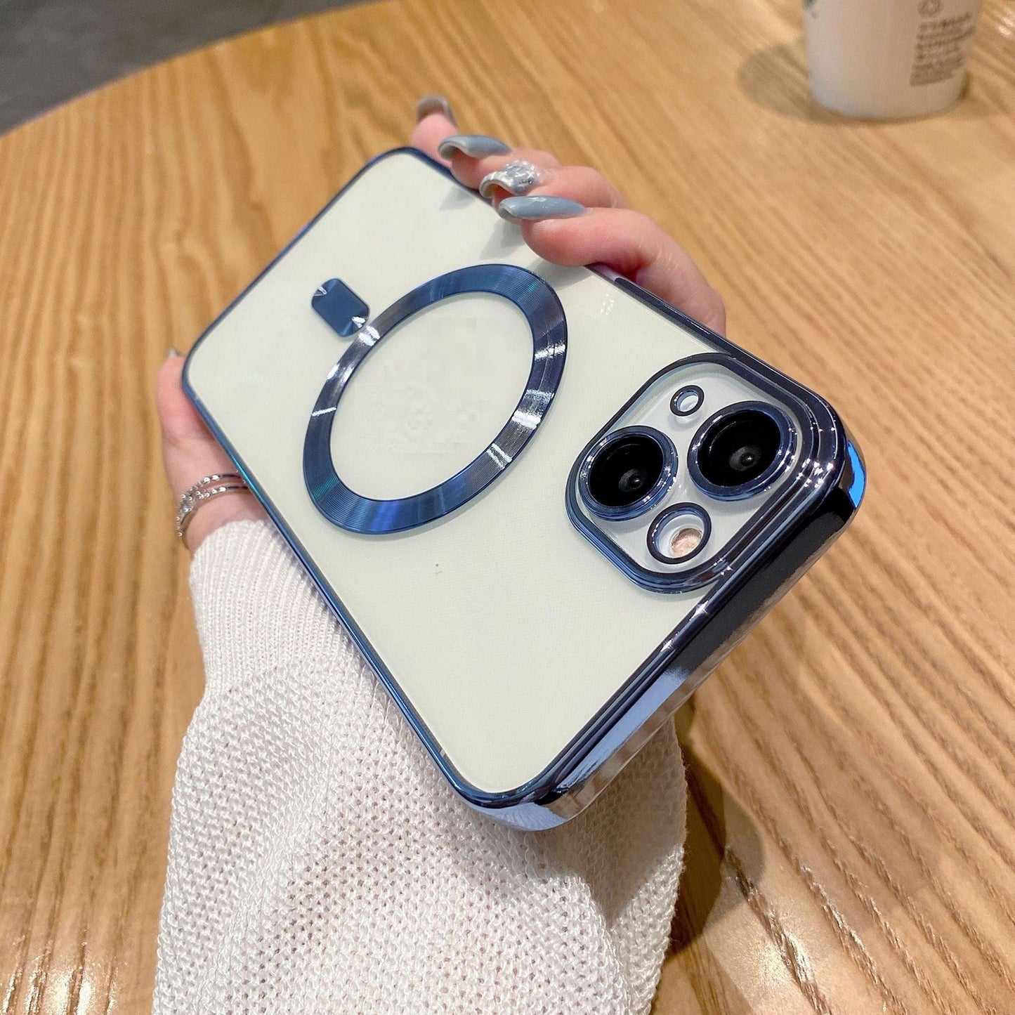 Magnetic Wireless Charger Electroplating Lens Protector Phone Case