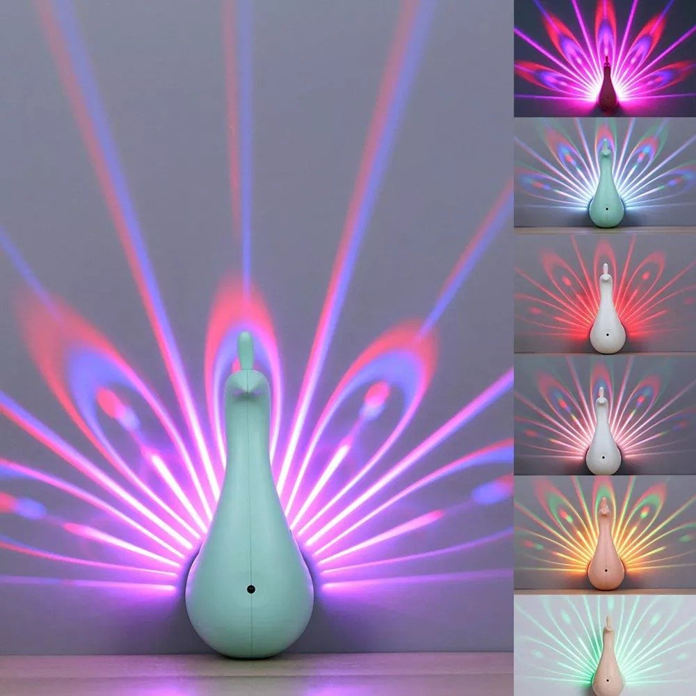 Colorful LED Peacock Night-Light