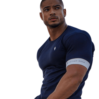Men's Black  Slim-Fit Round Neck Tee-Shirt