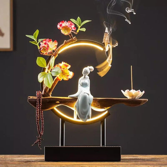 LED Decoration Waterfall Incense Burner