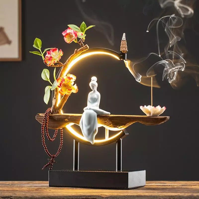 LED Decoration Waterfall Incense Burner