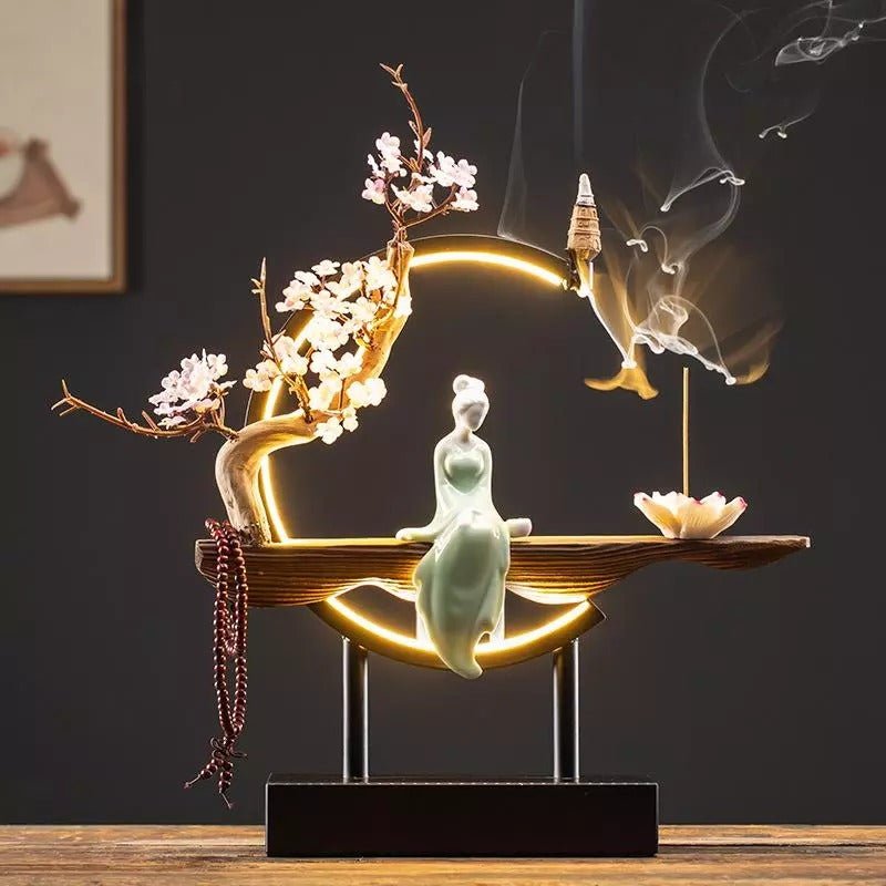 LED Decoration Waterfall Incense Burner
