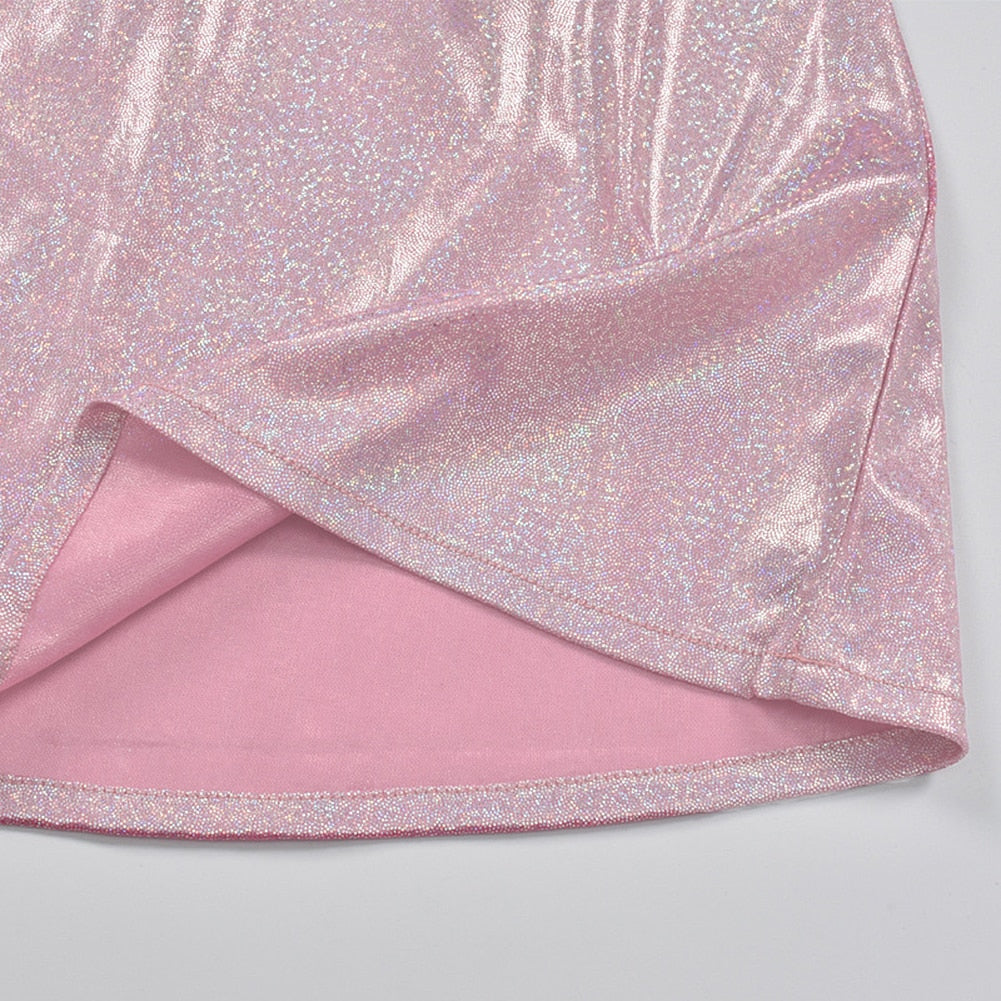 Glittery Pink Two Piece Set